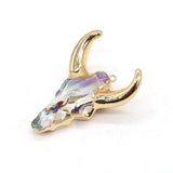 Natural Stone Bull Head Pendant OX Horn Crystal Charm for Jewelry Making