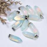 Natural Stone Bullet Shape Charms Pendants For Jewelry Making