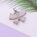 Butterfly Shape Pendant Aventurine Howlite Opal Pink Crystal Pendulum
