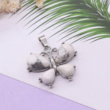 Butterfly Shape Pendant Aventurine Howlite Opal Pink Crystal Pendulum