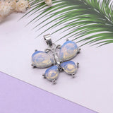 Butterfly Shape Pendant Aventurine Howlite Opal Pink Crystal Pendulum