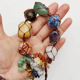 Natural Stone Car Pendant 7 Chakra Chips Merkaba Weaving Home Decor