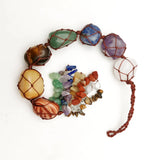 Natural Stone Car Pendant 7 Chakra Chips Merkaba Weaving Home Decor