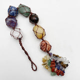 Natural Stone Car Pendant 7 Chakra Chips Merkaba Weaving Home Decor