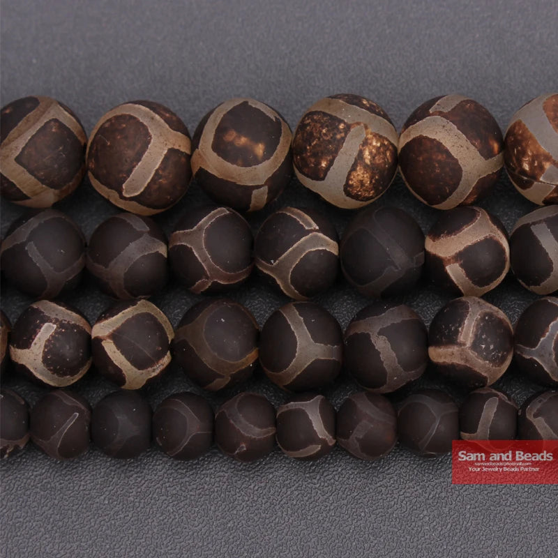 Carnelian Tibetan Dzi Football Beads Round Loose Beads 6/8/10mm