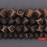 Carnelian Tibetan Dzi Football Beads Round Loose Beads 6/8/10mm