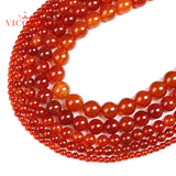 Natural Stone Carnelian Round Beads Red Agat 4 6 8 10 12MM for Jewelry Making