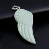 Natural Stone Angel Wing Pendant Crystal Healing Charms DIY Necklace