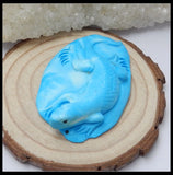 Natural Stone Carved Animal lizard Howlite Pendant Bead 50x34x10mm