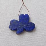 Natural Stone Carved Flowers Lapis Lazuli Pendant Bead 30x37x7mm 15.15g