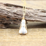 Stone Carved Phallus Pendant Chain,Wire Wrapped Crystal Mini Penis Necklace