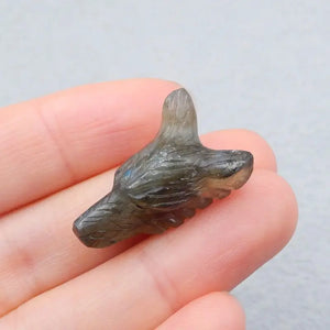 Labradorite Wolf Head Necklace Pendant 27x16x11mm