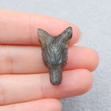 Labradorite Wolf Head Necklace Pendant 27x16x11mm