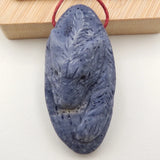 Natural Stone Carved Wolf Head Coral Pendant Bead