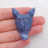 Natural Stone Carved Wolf Head Coral Pendant