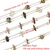 Natural Stone Chain Necklace Womens Stainless Steel Choker Jewelry