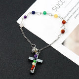 Chakra Pendulum Dowsing Bracelet Cross Pendant Gift