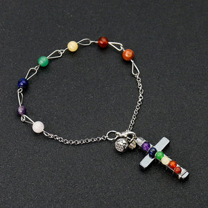 Chakra Pendulum Dowsing Bracelet Cross Pendant Gift