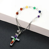 Chakra Pendulum Dowsing Bracelet Cross Pendant Gift