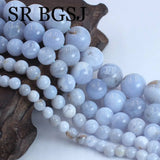 Chalcedony Round Spacer Beads for Jewelry Making 4/6/8/10/12mm