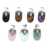 Natural Stone Charm Opal Tiger Eye /Rose Quartz Pendant DIY Jewelry Making