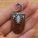 Natural Stone Charm Opal Tiger Eye /Rose Quartz Pendant DIY Jewelry Making