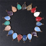 Natural Stone Charm Pendant Quartz Labradorite Amethysts Water Drop 23*13-14mm