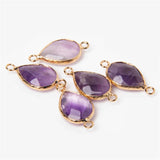 Natural Stone Charm Pendant Quartz Labradorite Amethysts Water Drop 23*13-14mm