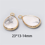 Natural Stone Charm Pendant Quartz Labradorite Amethysts Water Drop 23*13-14mm