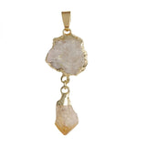 Natural Stone Charms Pendant Birthstone Irregular Stone Charms