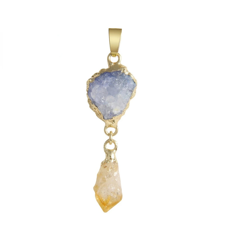 Natural Stone Charms Pendant Birthstone Irregular Stone Charms