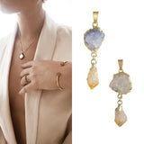 Natural Stone Charms Pendant Birthstone Irregular Stone Charms