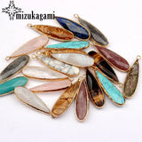Natural Stone Charms Pendant Water Drop Long Tear Drop 2pcs/lot