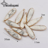 Natural Stone Charms Pendant Water Drop Long Tear Drop 2pcs/lot