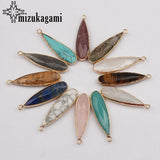 Natural Stone Charms Pendant Water Drop Long Tear Drop 2pcs/lot