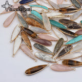 Natural Stone Charms Pendant Water Drop Long Tear Drop 2pcs/lot