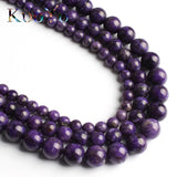 Charoite Beads Gem Smooth Purple Round Loose Bead 6mm 8mm 10mm