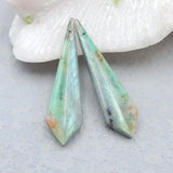 Chrysocolla & Labradorite Earrings, Natural Stone Jewelry