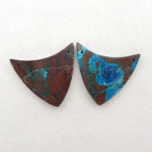 Chrysocolla Double Hole Earring Bead 29x28x3mm Women Accessories