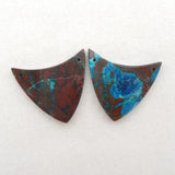 Chrysocolla Double Hole Earring Bead 29x28x3mm Women Accessories