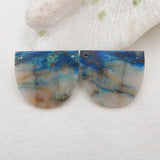 Chrysocolla Double Holes Earring Beads 35x30x3mm 15g