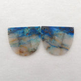 Chrysocolla Double Holes Earring Beads 35x30x3mm 15g