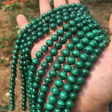 Chrysocolla Green Malachite Round Beads 4-10 MM DIY Jewelry Making