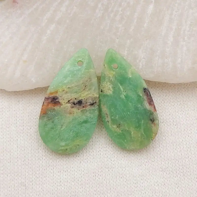 Chrysoprase Gemstone Earring Bead 21x11x3mm
