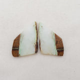 Natural Stone Chrysoprase Nugget Earring Bead 32x24x3mm 8g