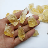 Natural Stone Citrine Ore Raw Yellow Crystal Pendant for DIY Jewelry 6pcs/lot
