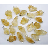 Natural Stone Citrine Ore Raw Yellow Crystal Pendant for DIY Jewelry 6pcs/lot