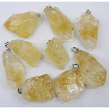 Natural Stone Citrine Ore Raw Yellow Crystal Pendant for DIY Jewelry 6pcs/lot