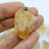Natural Stone Citrine Ore Raw Yellow Crystal Pendant for DIY Jewelry 6pcs/lot