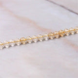 Citrine Yellow Quartz Crystal Beads 3.5/4mm Faceted Round Shape